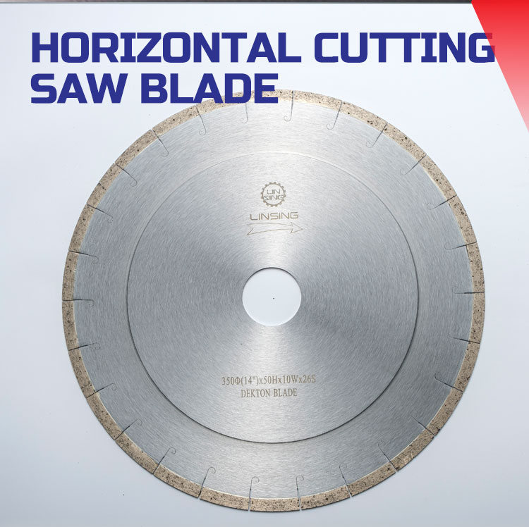 Horizontal cutting saw blade