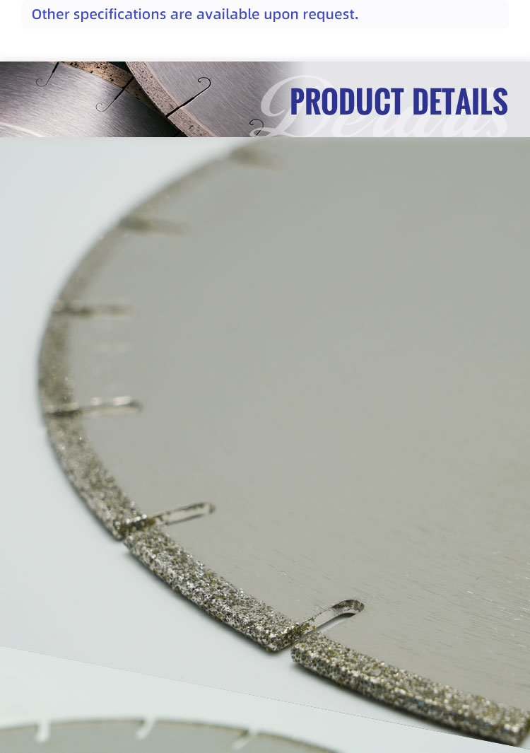 Electroplated saw blade for wet cutting
