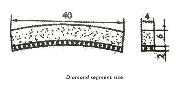 Diamond segment size