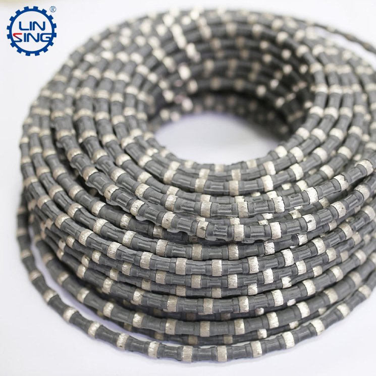 Diamond wire saw, wire saw rope