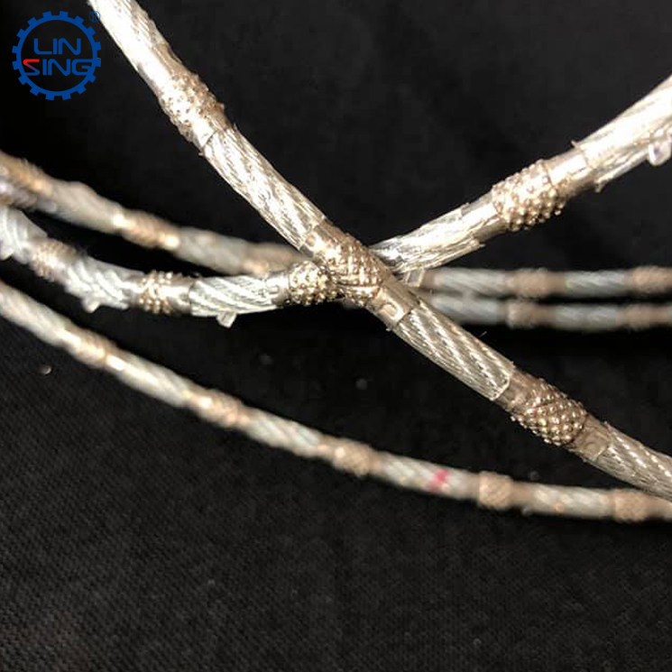 Diamond wire saw, wire saw rope