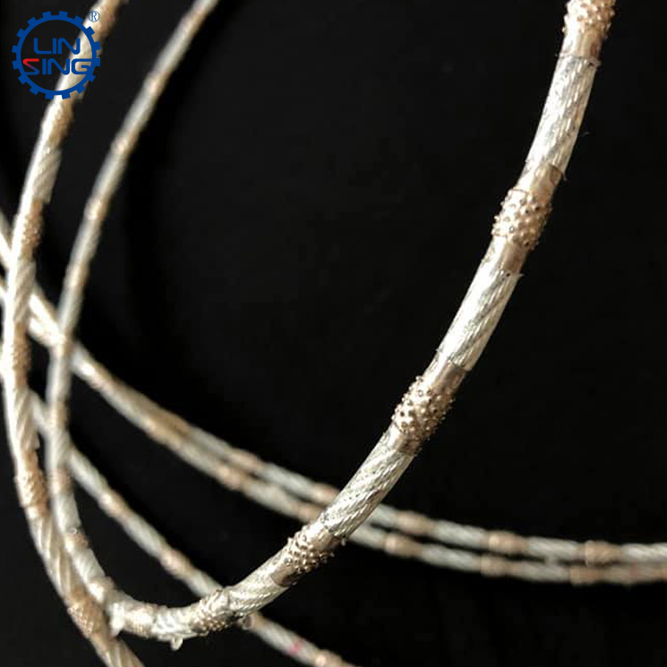 Diamond wire saw, wire saw rope