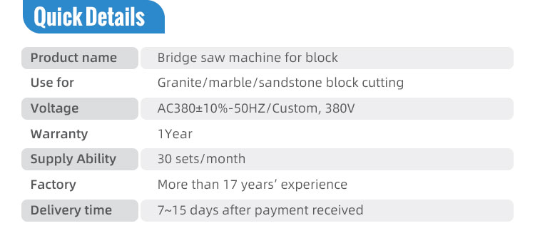 bridge saw cutting machine