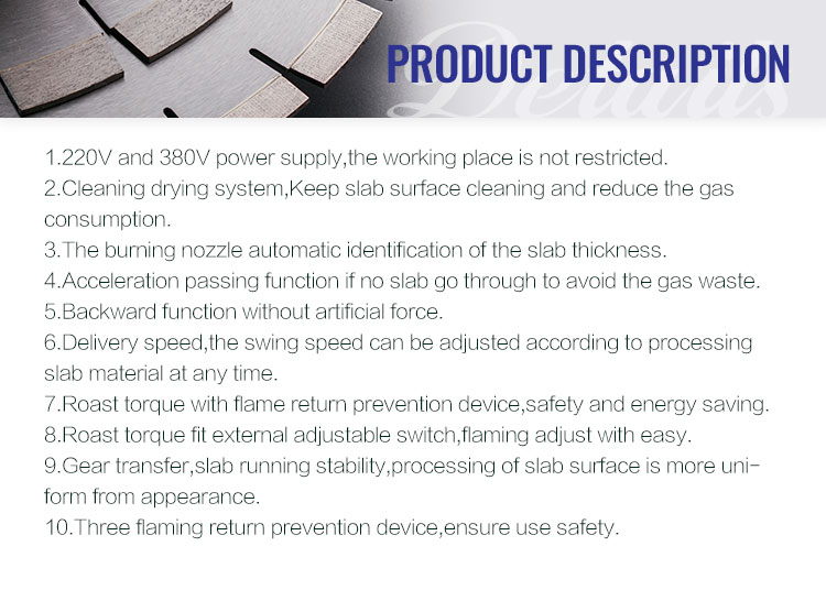 stone slab flaming machine