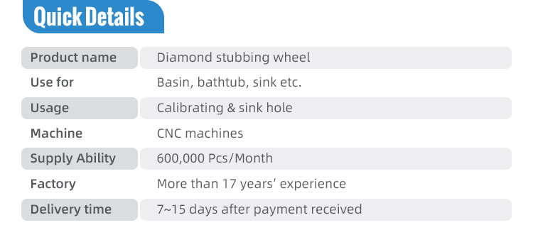 diamond stubbing wheel on CNC machine