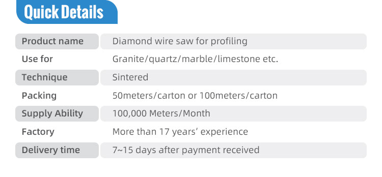 Profiling Wire Saw For Granite