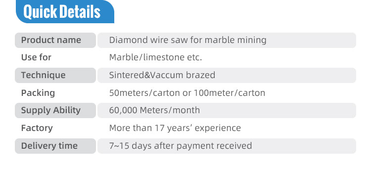 diamond quarrying wire saw rope