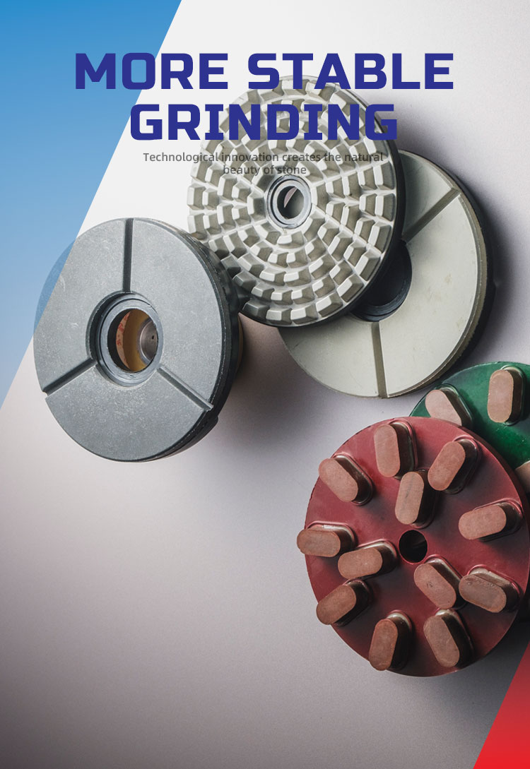 Polishing pad for granite slab grinding