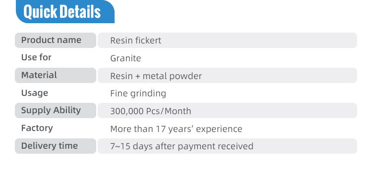 Resin Fickert For Stone Granite