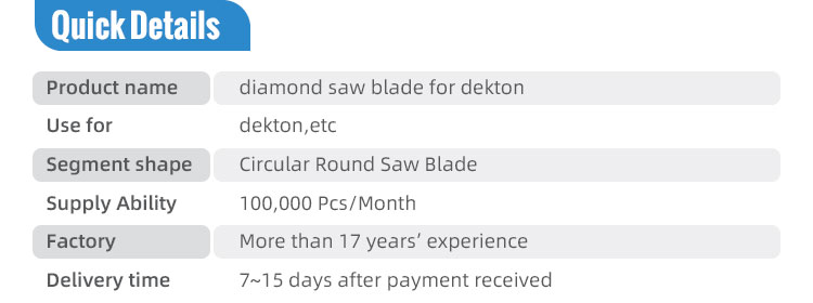 the detail of dekton saw blade